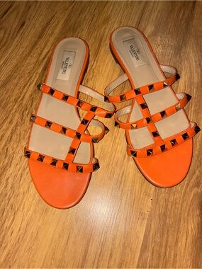 Valentino Orange sandals and white jelly sandals